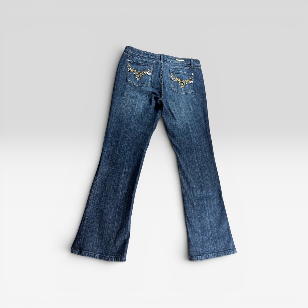 Vigoss for Dressbarn Womens Blue Embellished Bootcut Jeans Size 13/14 P1850DB - Picture 5 of 10